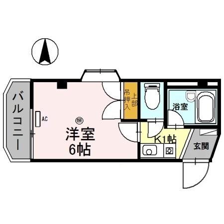 スカイビュー(1K/7階)の間取り写真