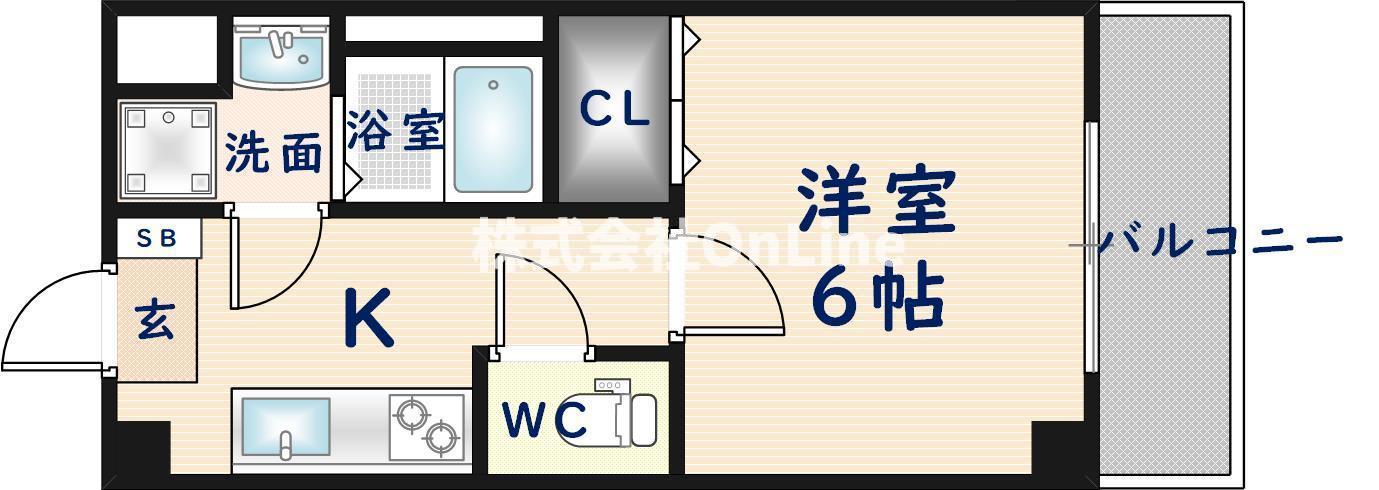 M・STAGE 勝山(1K/1階)の間取り写真