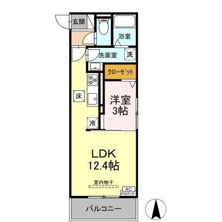 D-HILLS野口(1LDK/1階)の間取り写真