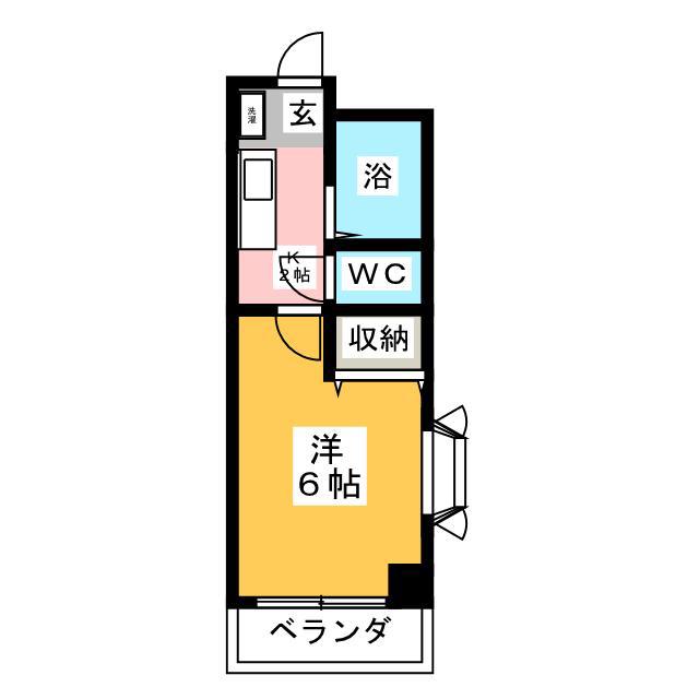 アルカサル堀江(1K/4階)の間取り写真