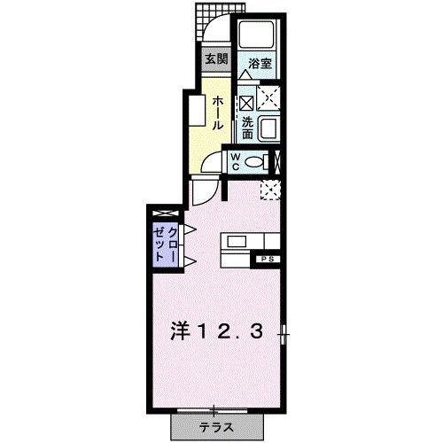 ハンディFTIII(ワンルーム/1階)の間取り写真
