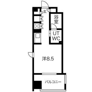白川公園パークマンション(1K/2階)の間取り写真
