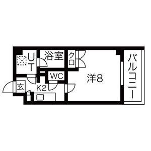 ステラヒルズ(1K/2階)の間取り写真