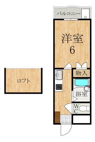 サンヒルズ橿原(1K/4階)の間取り写真
