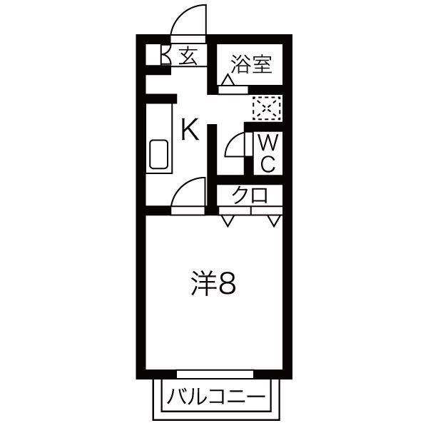 サンフレンズ ミラージュ(1K/2階)の間取り写真