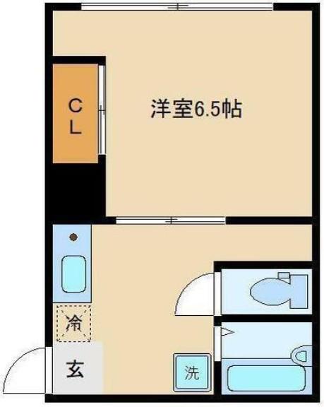 コーポ峰(1K/2階)の間取り写真