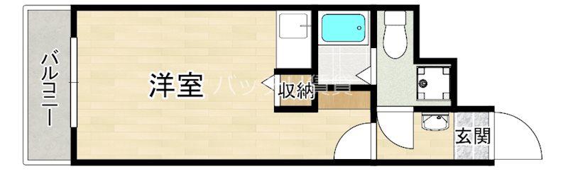 エクシード大名(1K/3階)の間取り写真