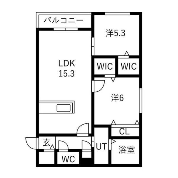 ALIVIS菊水(2LDK/1階)の間取り写真
