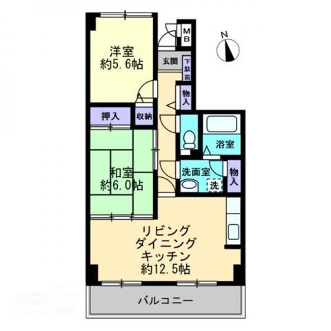 スカール松縄(2LDK/7階)の間取り写真