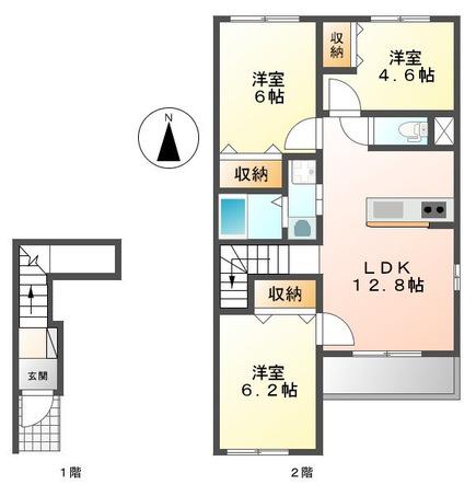 プログレスII(3LDK/2階)の間取り写真