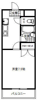 浅井ビル(1K/4階)の間取り写真