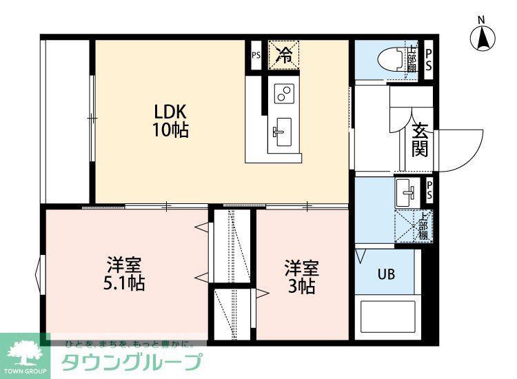 RELIER相模原(2LDK/2階)の間取り写真