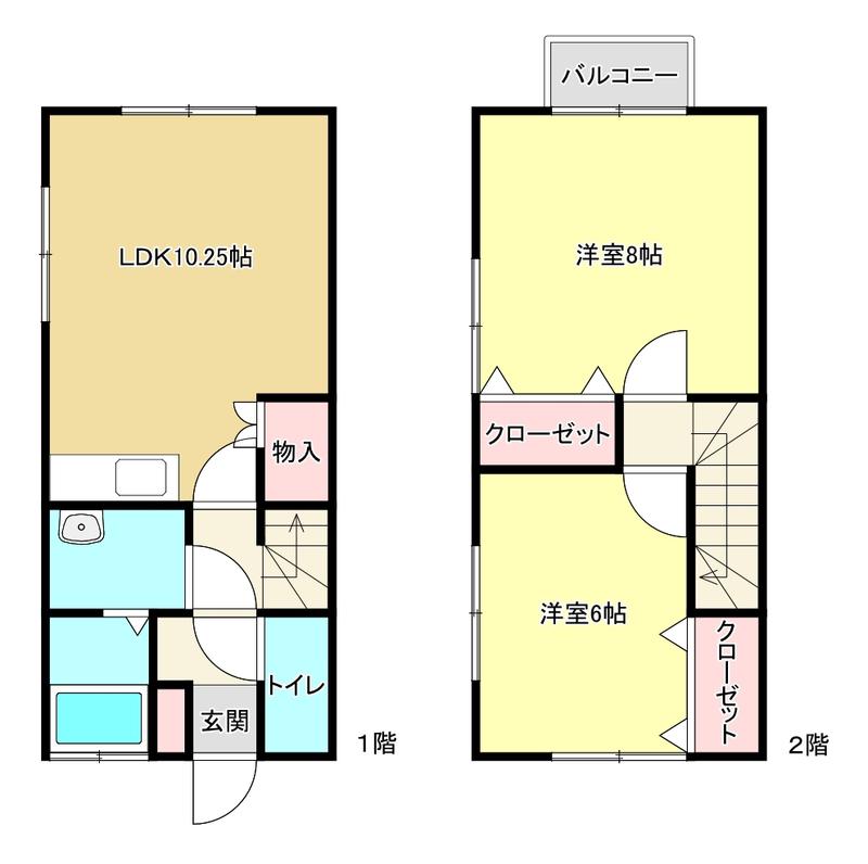ベルパエーゼ(2LDK/1階)の間取り写真