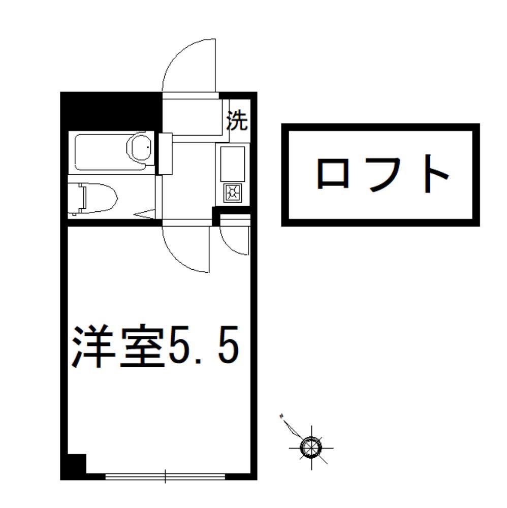 アート茅ケ崎(1K/4階)の間取り写真