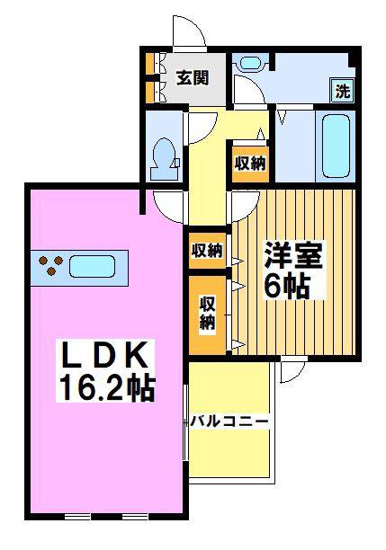BEORC(1LDK/1階)の間取り写真