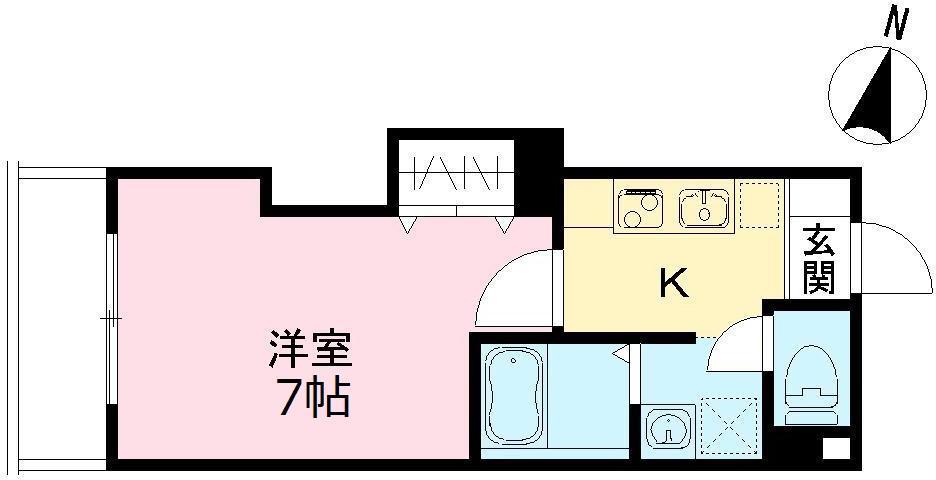 みおつくし城北(1K/2階)の間取り写真