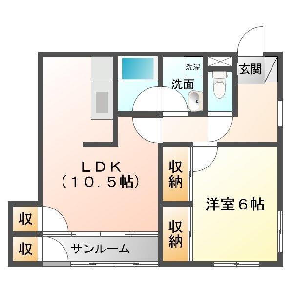 サンハイツ佐野(1LDK/1階)の間取り写真