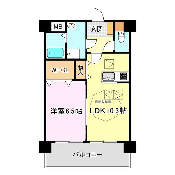 ルネス郡山ステーションサイド(1LDK/6階)の間取り写真