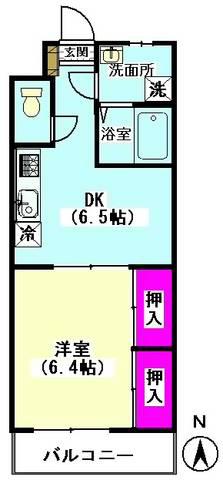 ルミエール・T(1DK/4階)の間取り写真