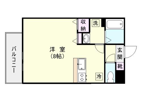 プランドール5(ワンルーム/3階)の間取り写真