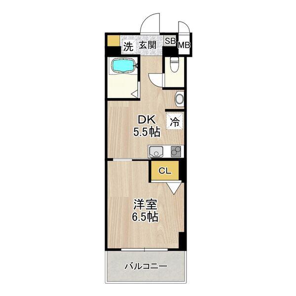 フェニックス日本橋高津(1DK/7階)の間取り写真