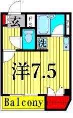 サニーヒル金子(ワンルーム/3階)の間取り写真