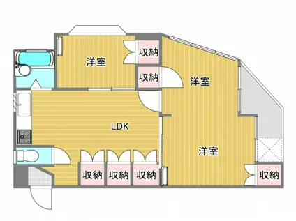 パークハイツ(3DK/2階)の間取り写真
