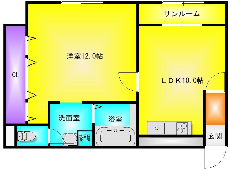 オレンジハウス八尾壱番館(1LDK/2階)の間取り写真