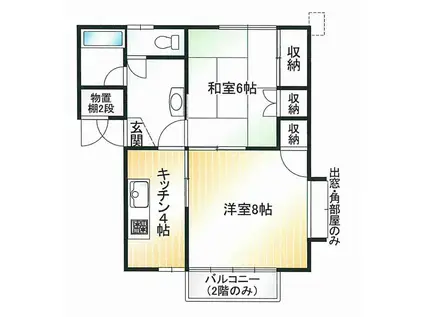 アーベイン神戸II(2K/2階)の間取り写真