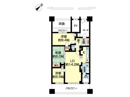 エスペリアつくば竹園(3LDK/7階)の間取り写真