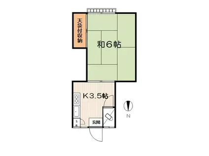 中野荘(1K/2階)の間取り写真