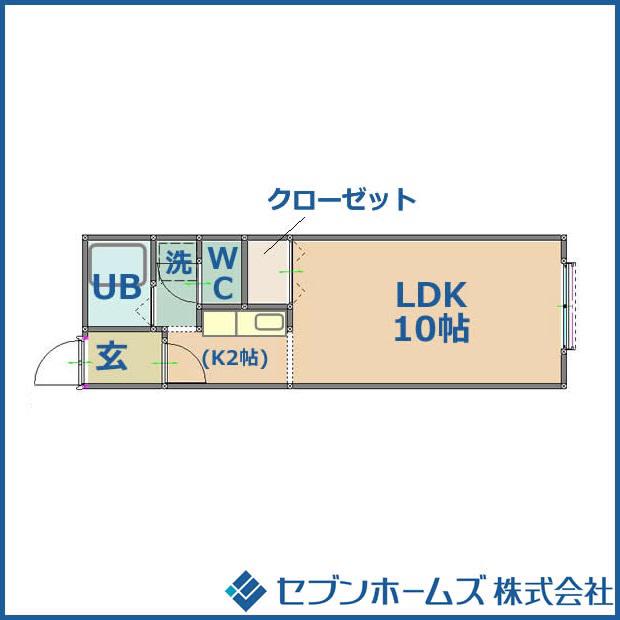 モントレー麻生(1K/2階)の間取り写真