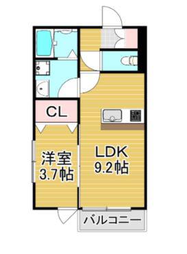 CS津福(1LDK/1階)の間取り写真