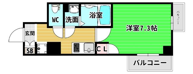 エスカーサ大阪ウエスト九条駅前(1K/10階)の間取り写真