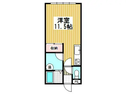 住まいる美園(ワンルーム/1階)の間取り写真