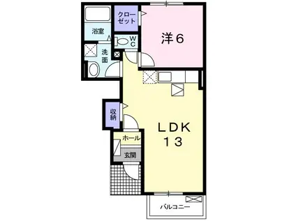 ラシュレII(1LDK/1階)の間取り写真