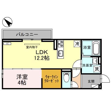 メゾンイロンデール(1LDK/2階)の間取り写真