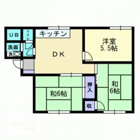 フローラル和泉A(3DK/2階)の間取り写真