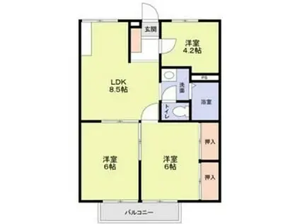 エステートピア楡(3LDK/2階)の間取り写真