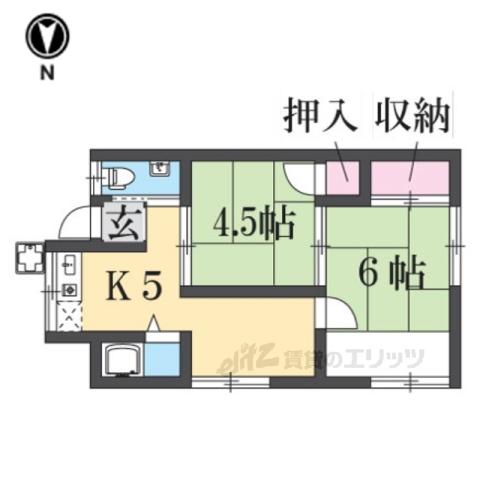 平和荘メゾンYOU(2K/1階)の間取り写真