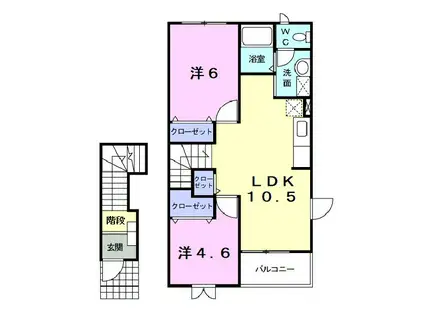 ヴィラ・ソレアード(2LDK/2階)の間取り写真