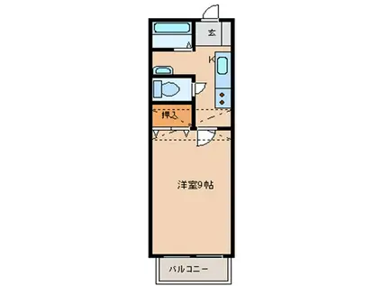 アヴァンセ六丁の目I(1K/1階)の間取り写真