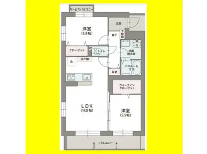 アルカ宮前(2LDK/2階)の間取り写真