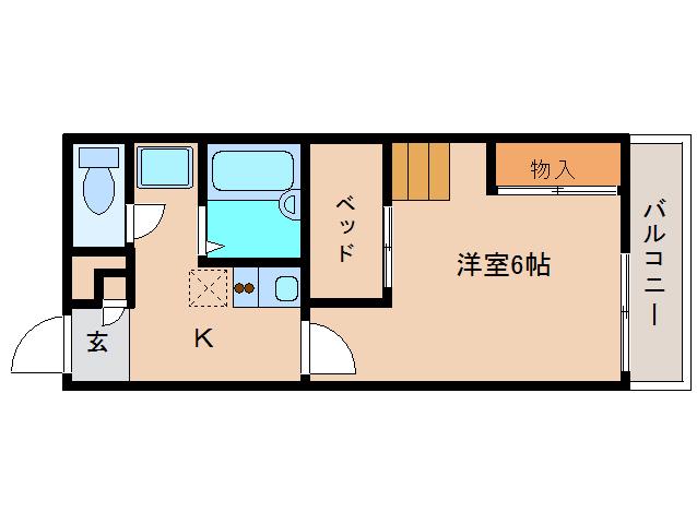 レオパレスサンコート学園前B(1K/3階)の間取り写真