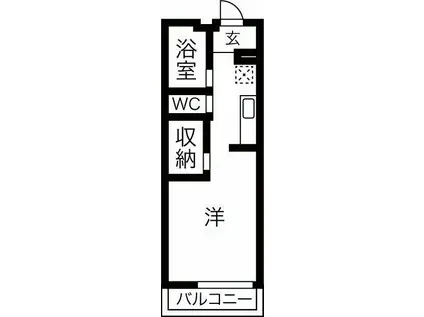 レジデンスローズ(1K/3階)の間取り写真