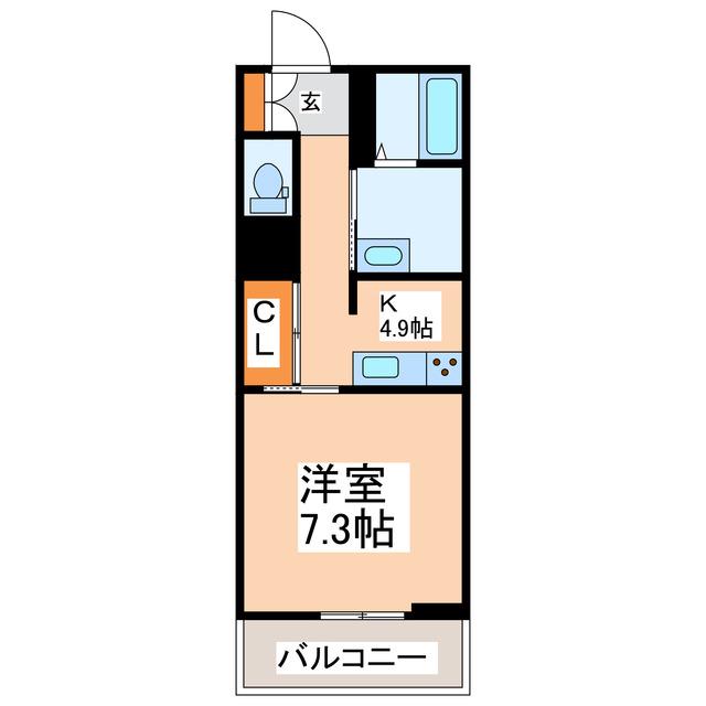 PARADISO本荘(1K/2階)の間取り写真
