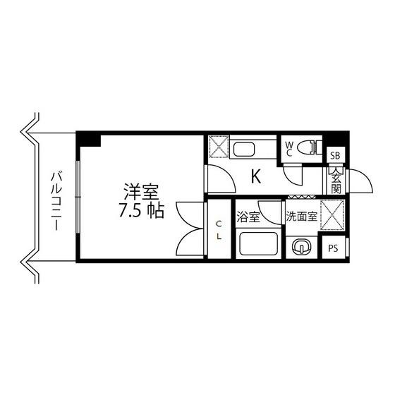 サクセスタウン2(1K/5階)の間取り写真