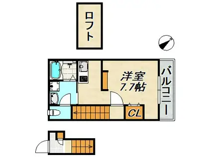 あんしん明神町(ワンルーム/1階)の間取り写真