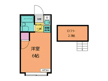 パロ桜台A号棟(ワンルーム/2階)の間取り写真