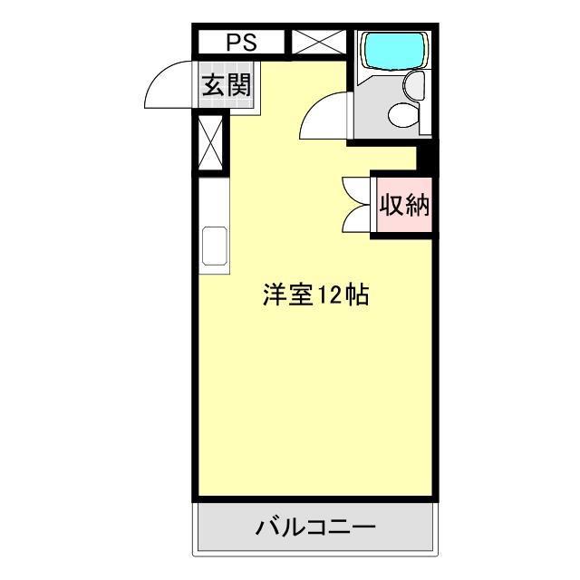 下関スカイマンション駅前(ワンルーム/10階)の間取り写真